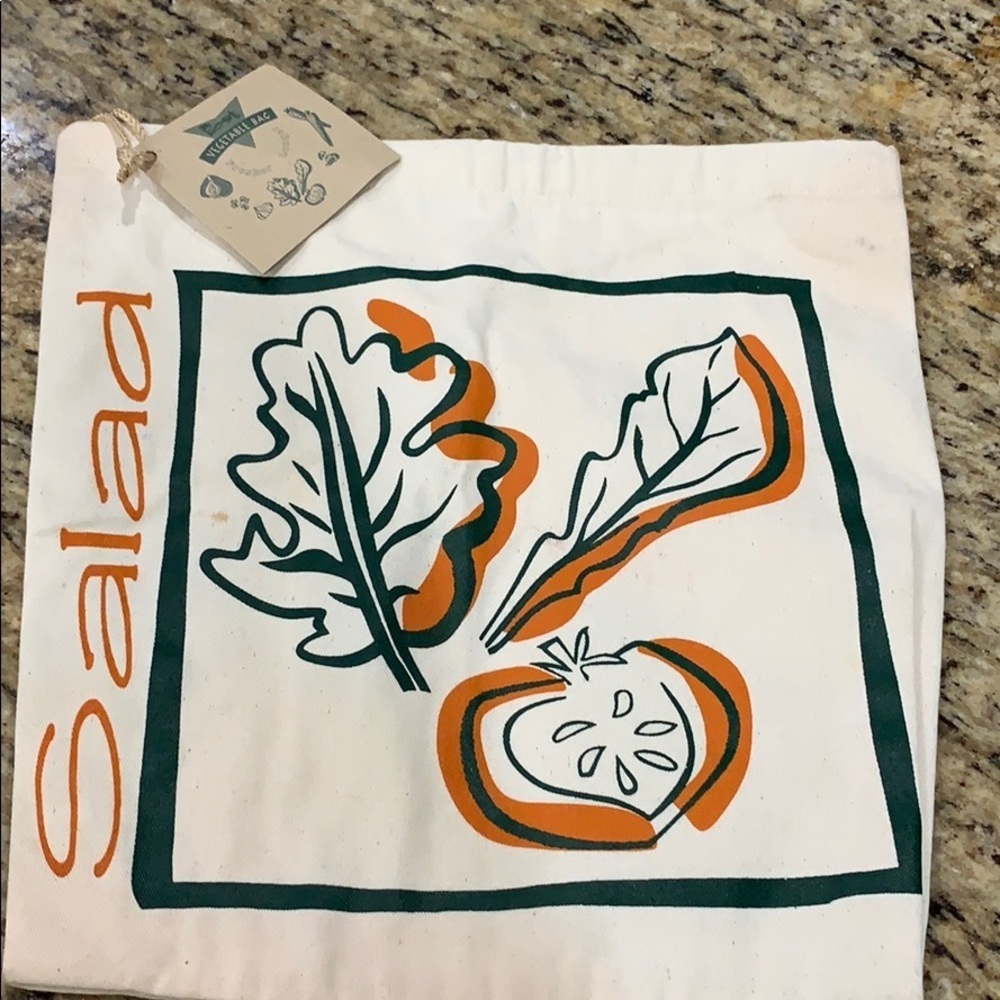 Cotton Garden Vegetable Storage Bag “salad” NEW